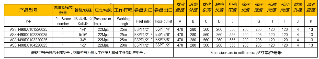 ASSH490D自動伸縮卷管器氣鼓參數(shù)